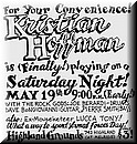 Kristian Hoffman concert poster